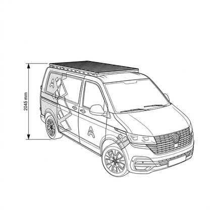 Roof rack for Volkswagen Transporter T5 T6 T6.1 short wheelbase SWB