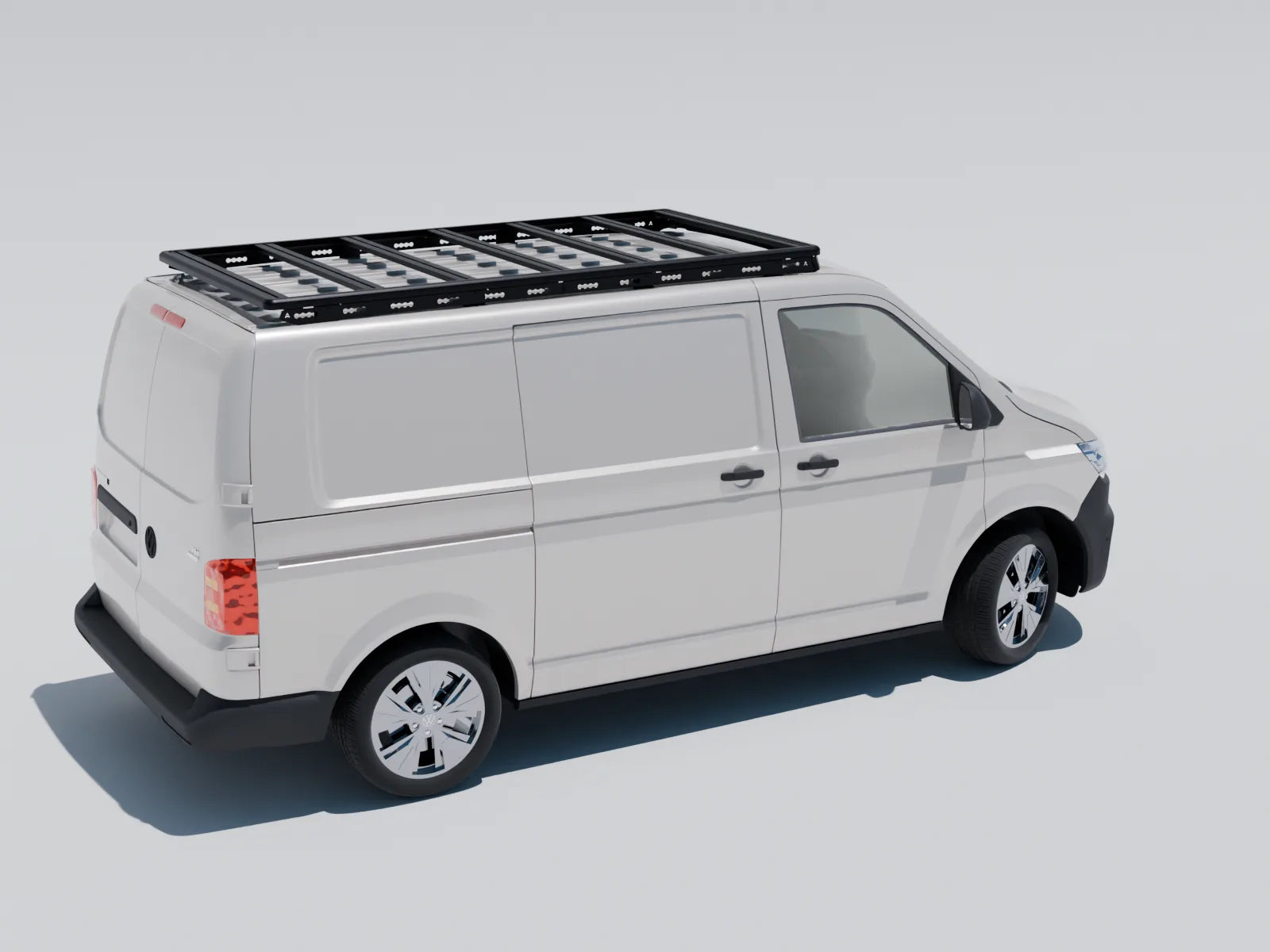 Dachträger Volkswagen Transporter T5 T6 T6.1  Kurzer Radstand SWB 7 Querprofile – Heck · Beifahrerseite