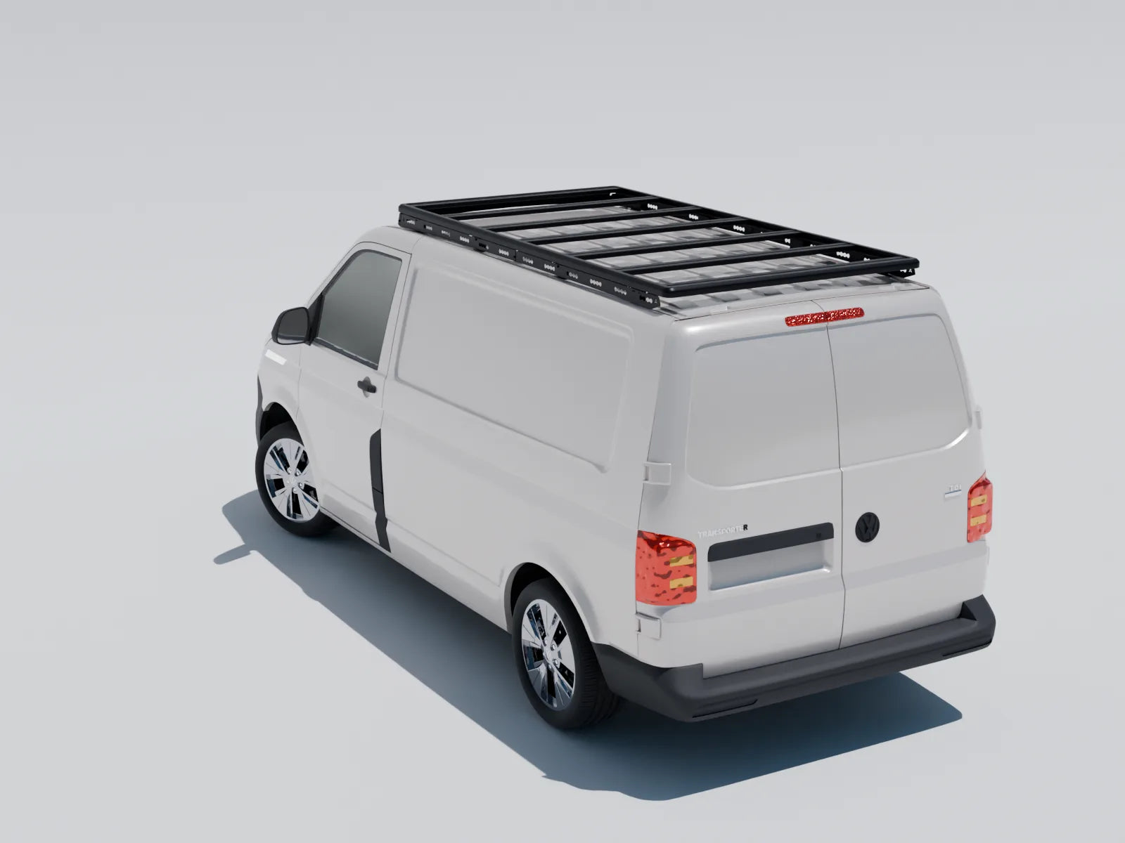 Dachträger Volkswagen Transporter T5 T6 T6.1  Kurzer Radstand SWB 7 Querprofile – Heck · Fahrerseite